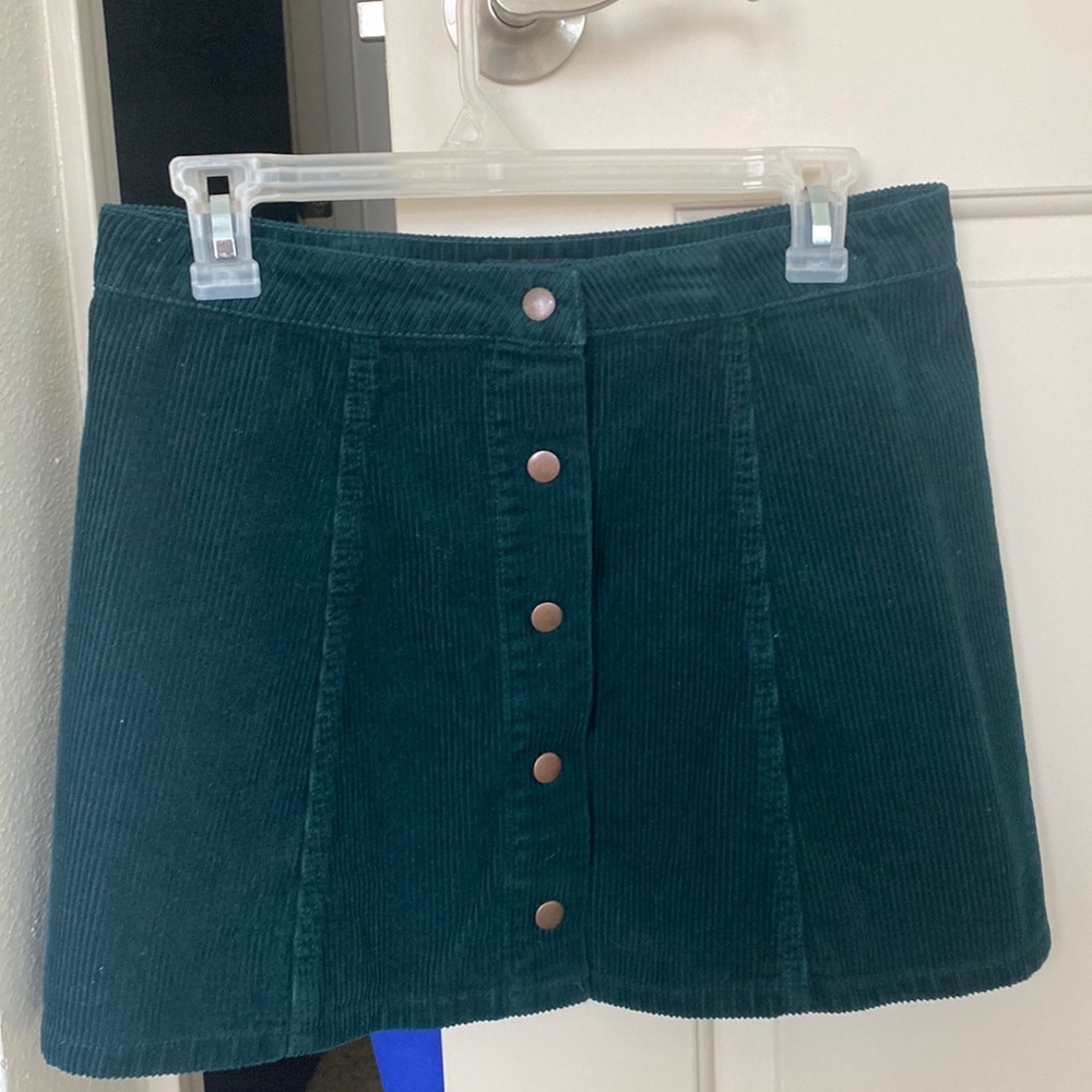 Dark green velvet skirt